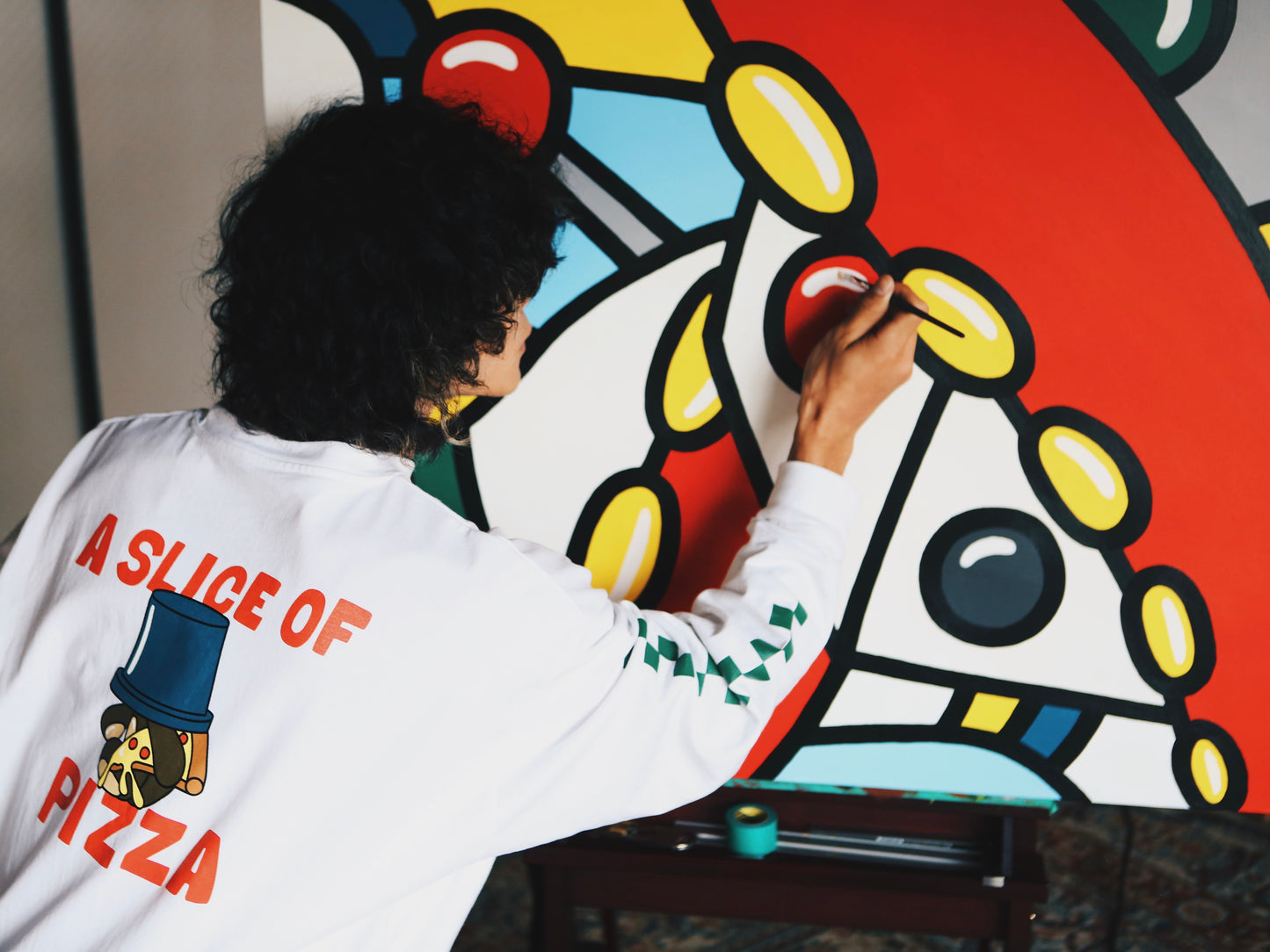 "A SLICE OF PIZZA" 長袖Tシャツ